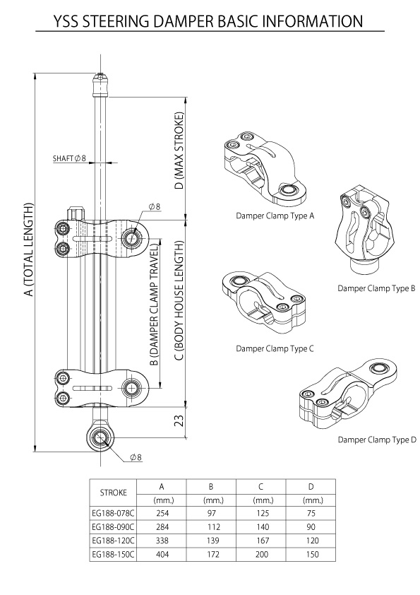 期間限定特価】 正規品 YSS RACING Z650 ステアリングダンパー EGI-88 チタン バイク